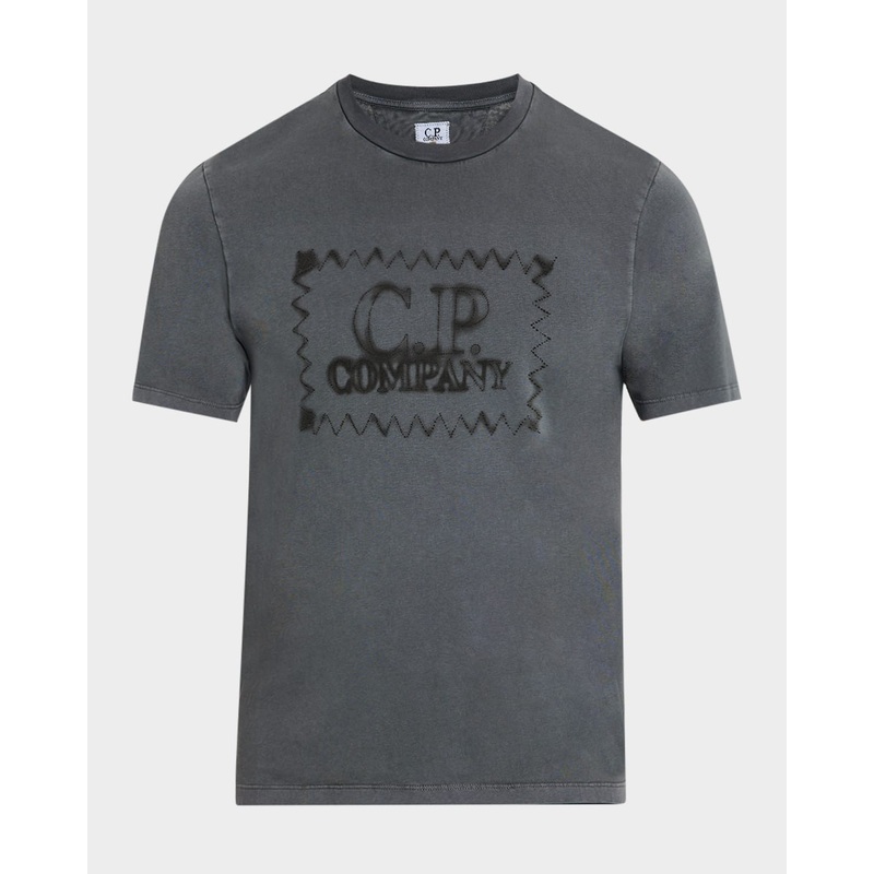 C.P. Company Mens Regular Fit Short Sleeve Crewneck T Shirt Small Grey Solid