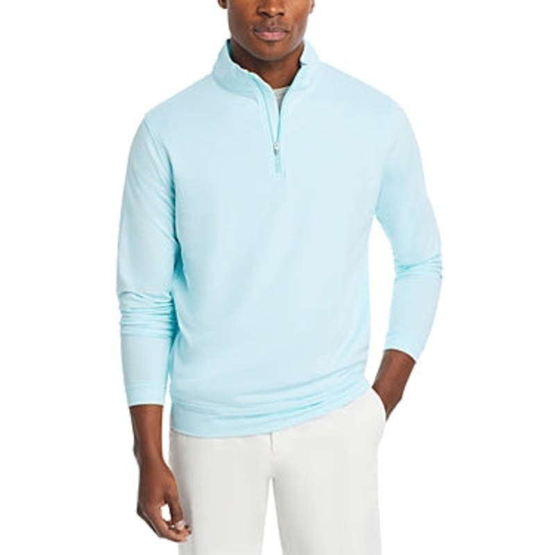 Peter Millar Mens Regular fit  Quarter zip Sweatshirt XXL Aqua Blue