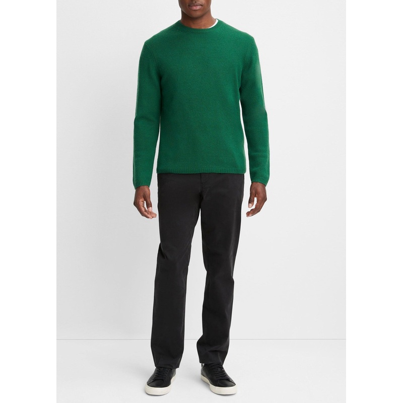 Vince Mens Classic fit Long Sleeve Crewneck Sweater Large Crew Neck Green