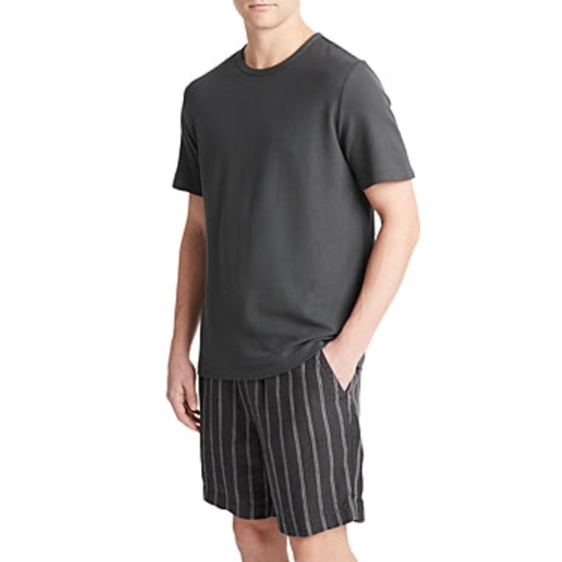 Vince Mens Regular fit Short Sleeve T-Shirt Shirt Small Black Solid