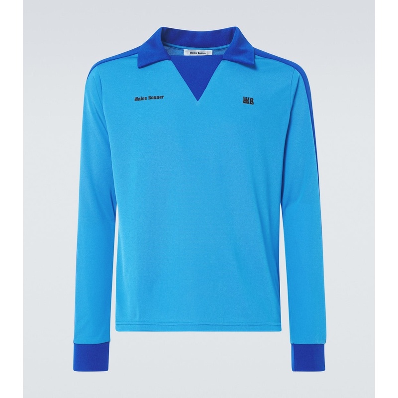Wales Bonner Mens Jersey polo shirt Size Medium Blue Made in Portugal