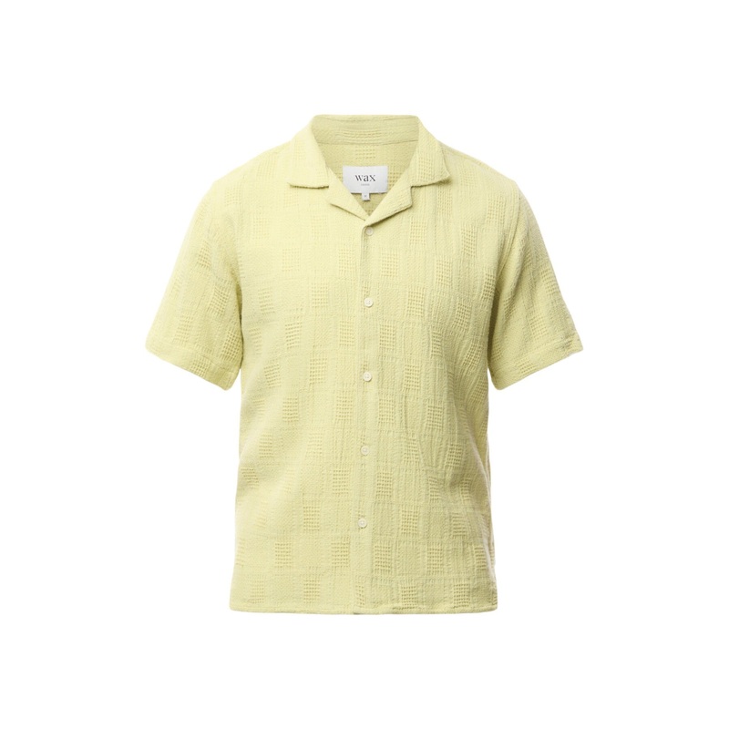 WAX London Mens Regular fit Short Sleeve Button-Up Shirt Medium Green Solid
