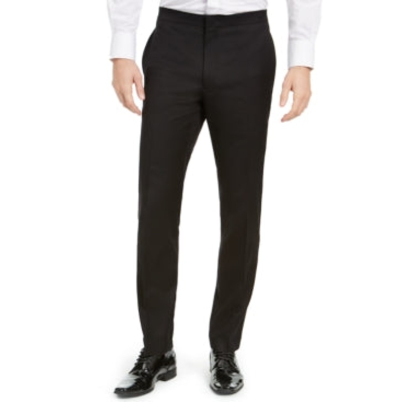 Alfani Men's Slim-Fit Stretch Black Tuxedo Pants 33 x 32 Black