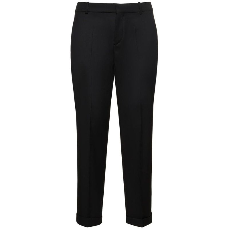 Balmain Mens Straight tailored wool pants Size 36 x 29 Black