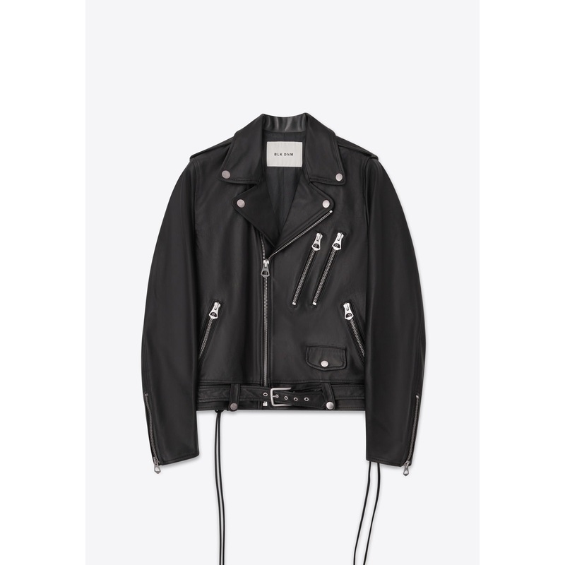 Blk Dnm Mens Extra-Slim fit Motorcycle Coat 48 Black Solid
