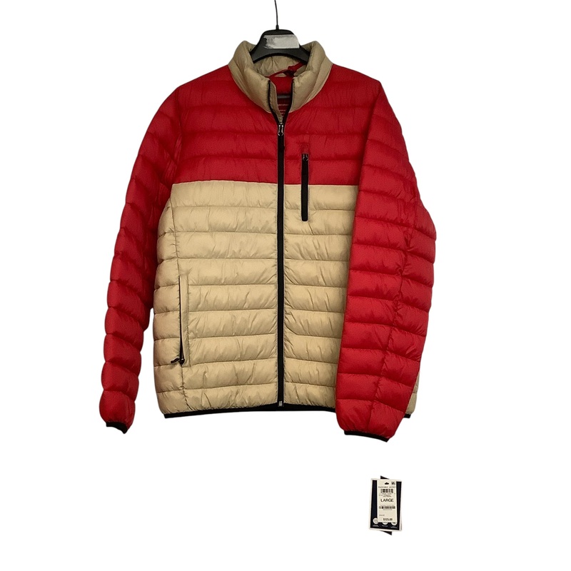 Club Room Mens Packable Puffer Jacket Large Red / Tan