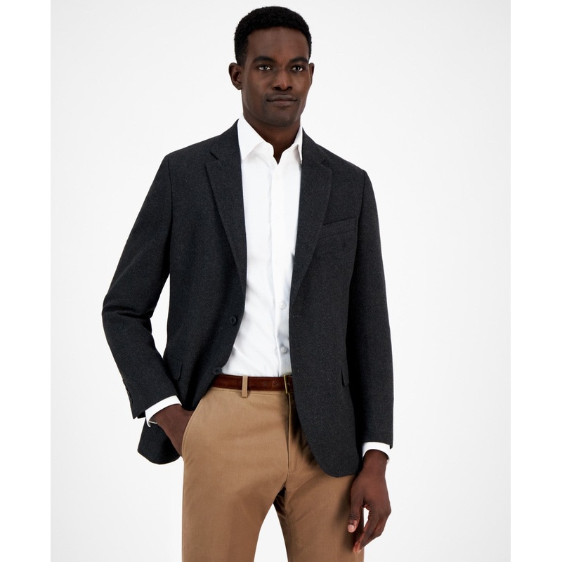 Nautica Mens Modern fit Sport Coat Blazer 46 L Charcoal Grey Solid
