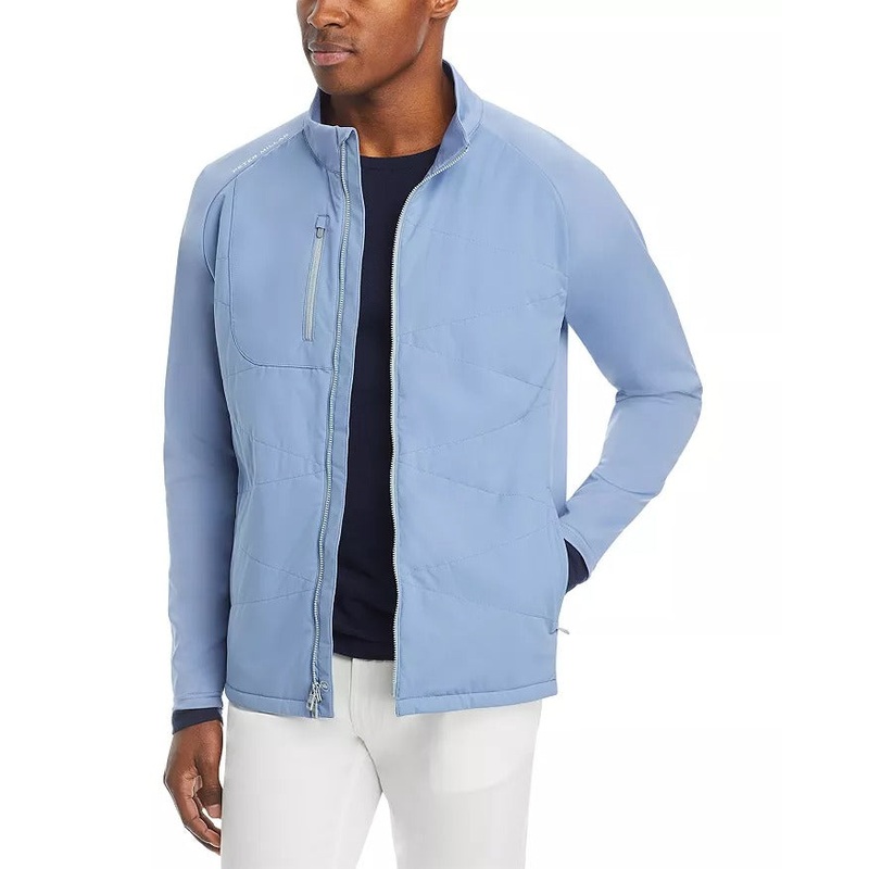 Peter Millar Mens Regular fit Quilted Hybrid Coat XXL Blue Solid Waterproof