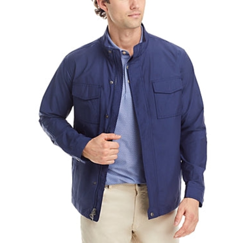 Peter Millar Mens Regular fit Rambler Jacket Coat Small Blue Solid