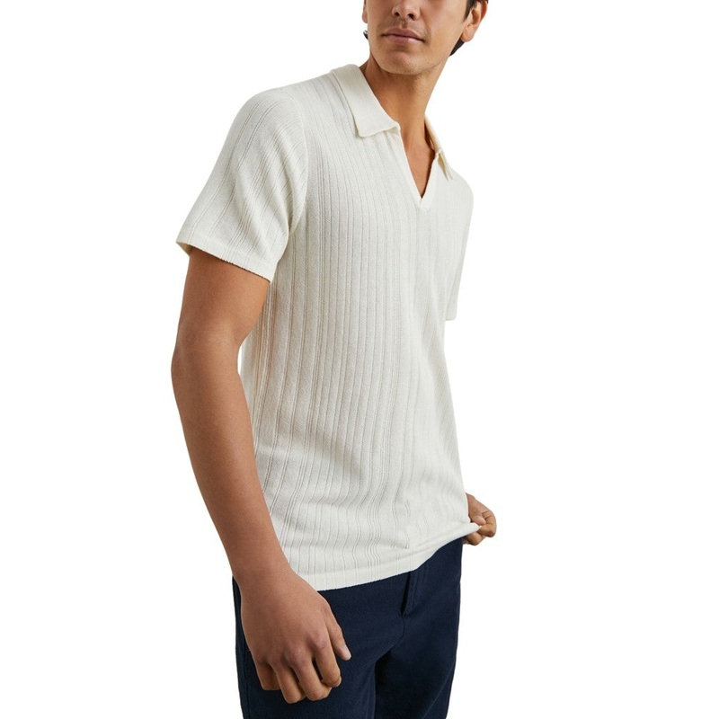 Rails Mens Regular fit Short Sleeve Polo Sweater Medium White Solid