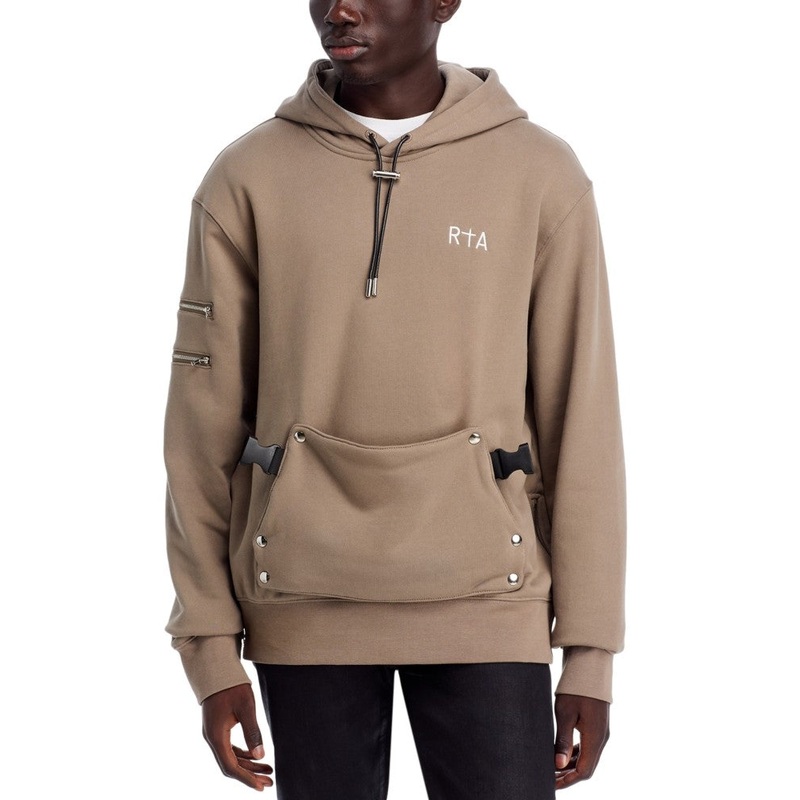 Rta Mens Regular fit Long Sleeve Hoodie Sweatshirt XXL Brown Solid