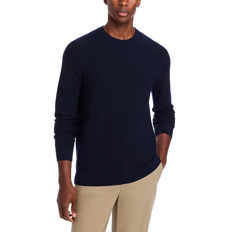 The Men's Store At Private Label Mens Regular fit Crewneck Sweater XL Blue Solid