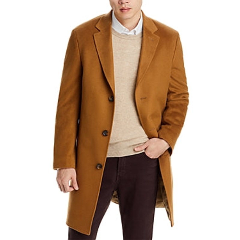 The Men's Store Regular Fit Pure Cashmere Overcoat Top Coat 40R Brown
