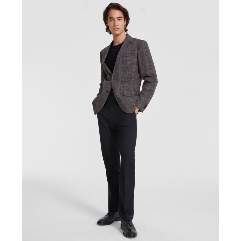 Vince Camuto Mens Slim fit Sport Coat Blazer 44 R Brown Plaid