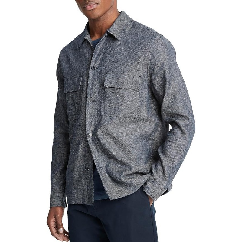 Vince Mens Regular fit Shacket Shirt Jacket XL Blue