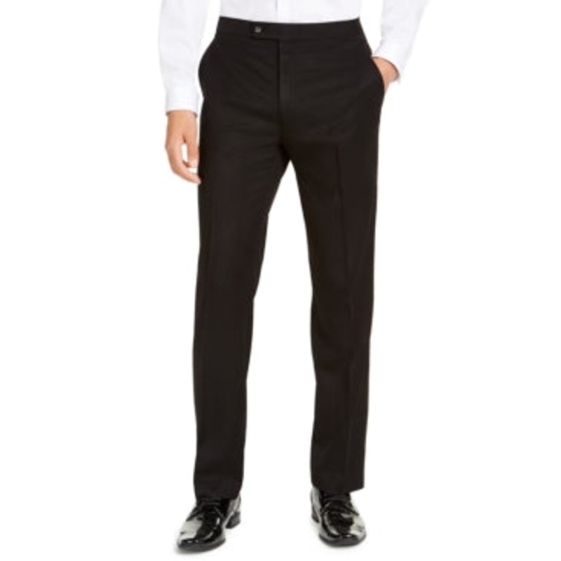Alfani Mens Classic fit Dress Pants 30 / 30 Black Solid Stretch