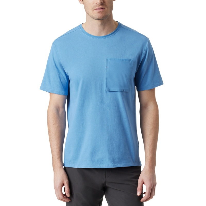 Bass Outdoor Mens Regular fit Short Sleeve T-Shirt Shirt Large Light Blue Solid