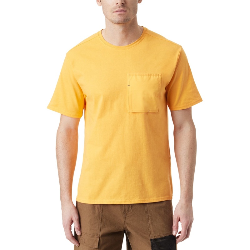 Bass Outdoor Mens Regular fit Short Sleeve T-Shirt Shirt Small Orange Solid
