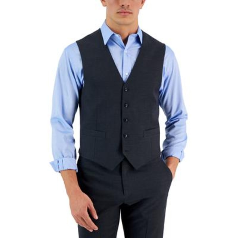 Tommy Hilfiger Mens Modern fit Button-Up Vest XL Grey