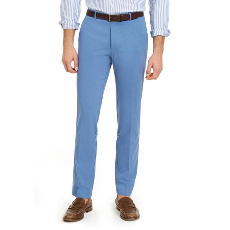 Tommy Hilfiger Mens Modern fit Dress Pants 38 / 30 Blue Solid