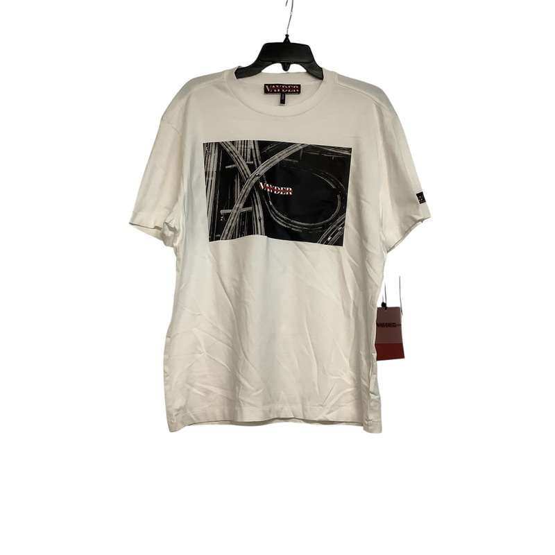 Vayder Mens Crewneck Cotton Graphic T Shirt Medium White