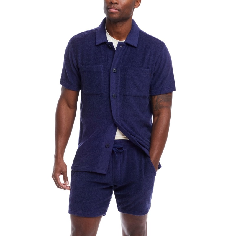 Weatherproof Vintage Mens Regular fit Drawstring Shorts Large / 7 Blue Solid