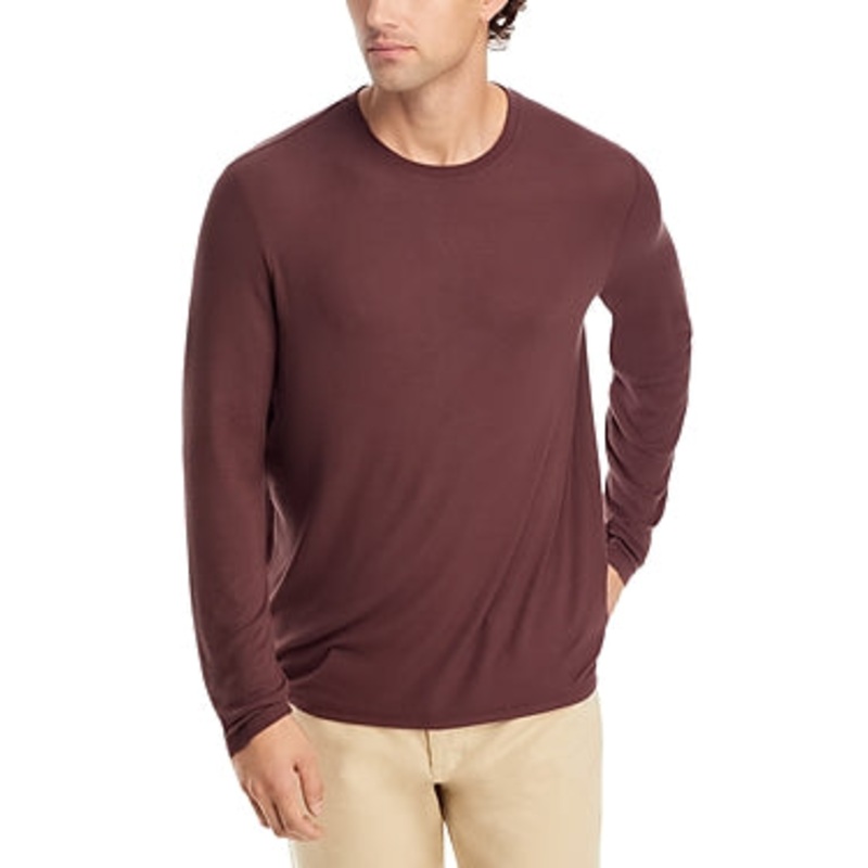 ATM Anthony Thomas Melillo Mens Regular Fit Long Sleeve Crew Shirt Medium Brown