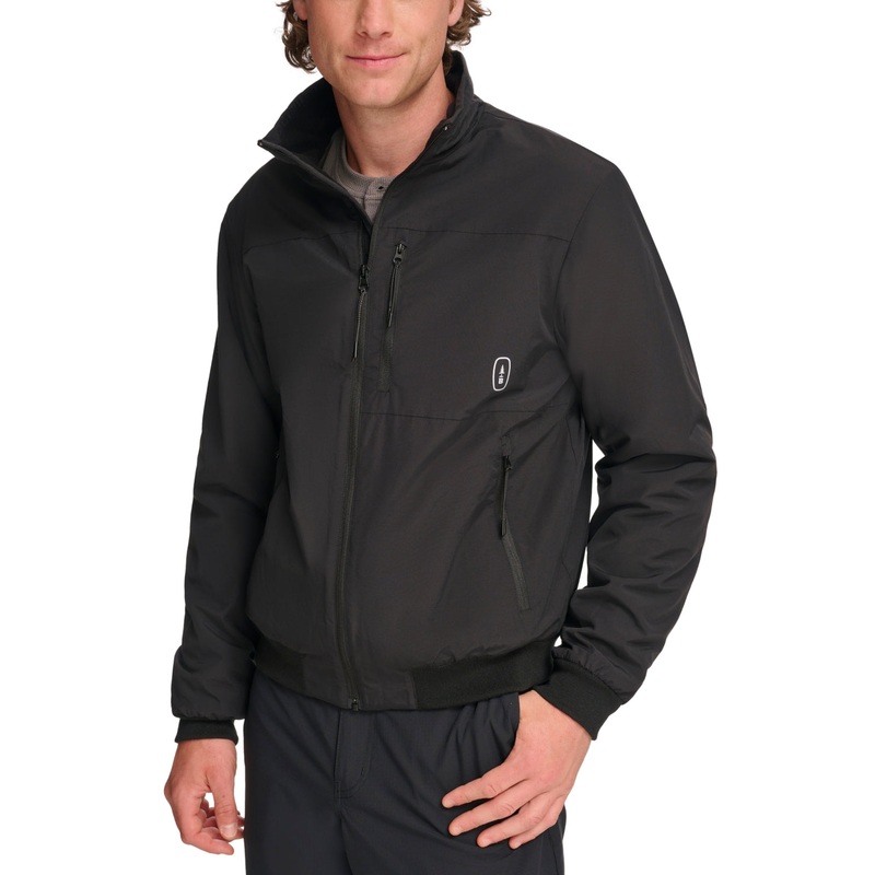 Bass Outdoor Mens Regular fit Fleece Lined Bomber Jacket Coat Small Black Solid