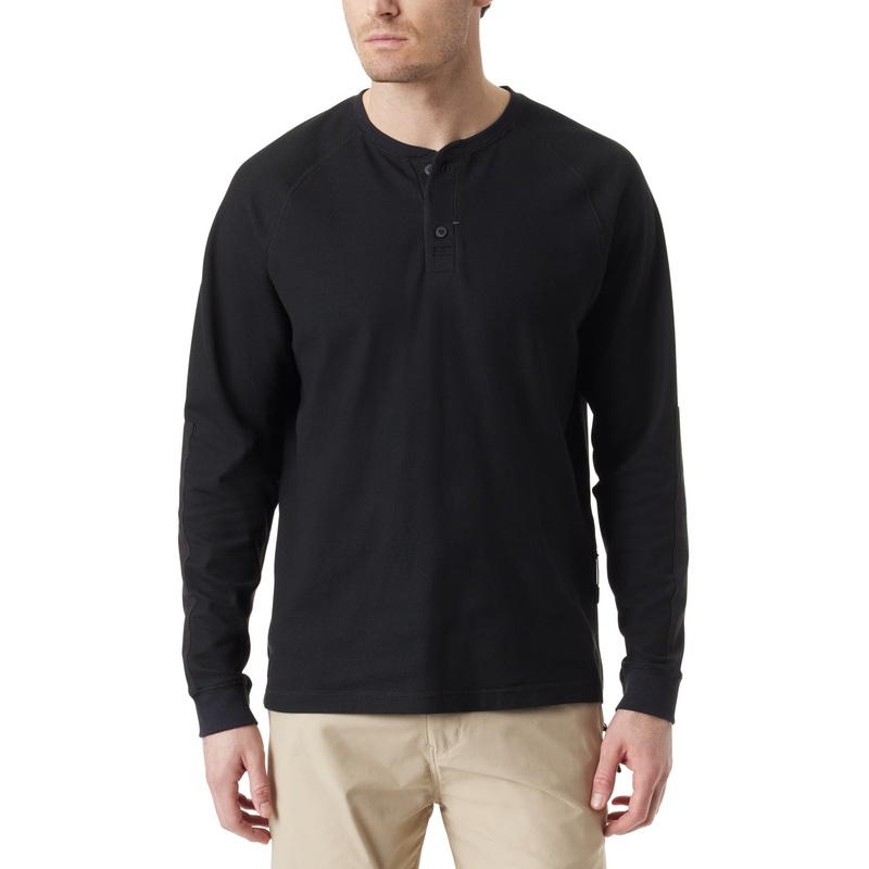 Bass Outdoor Mens Regular fit Long Sleeve Henley Shirt XXL Black Thermal