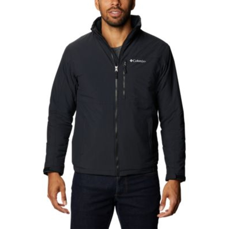 Columbia Mens Regular fit Casual Coat Medium Black Solid Hooded Water Resistant