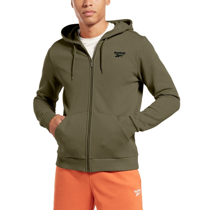 Reebok Mens Regular fit Full Zip Sweatshirt XL Green Solid