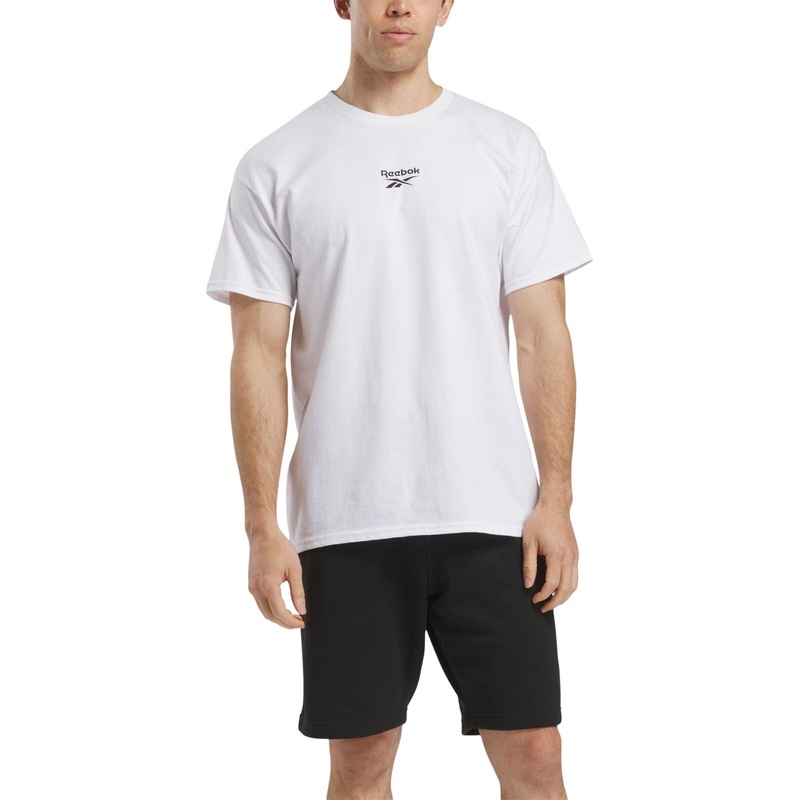 Reebok Mens Regular fit Short Sleeve T-Shirt Shirt Small White Solid