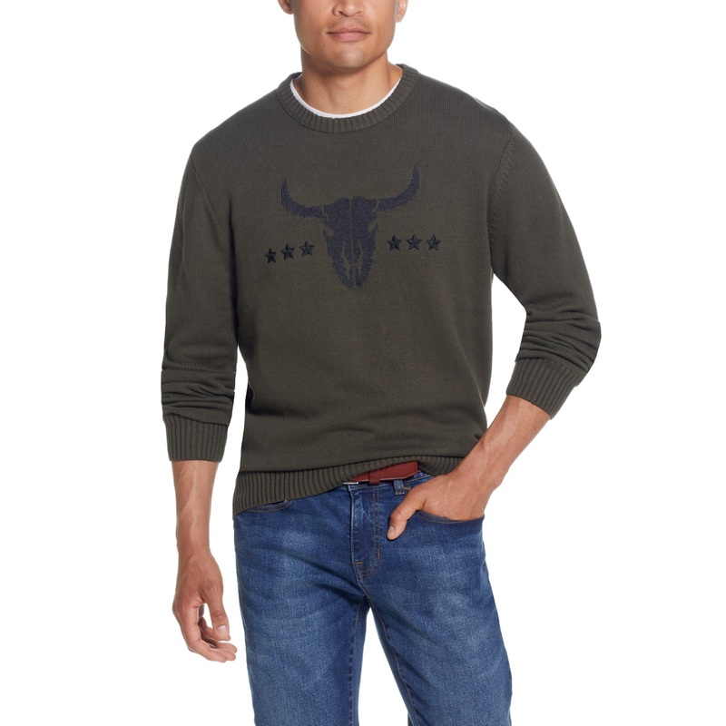 Weatherproof Vintage Mens Classic fit Graphic Crewneck Sweater XXL Green