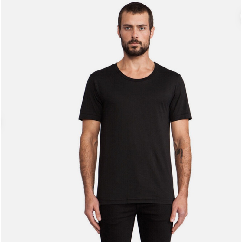 Blk Dnm Mens Classic Fit Short Sleeve Crewneck Shirt Large Black Solid