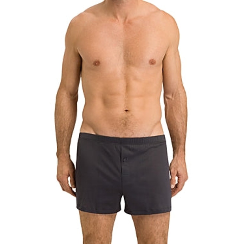 Hanro Mens Regular fit Boxer Shorts Underwear Medium Grey Solid