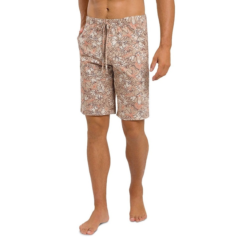 Hanro Mens Regular fit Night and Day Shorts Pajamas Large Brown Floral