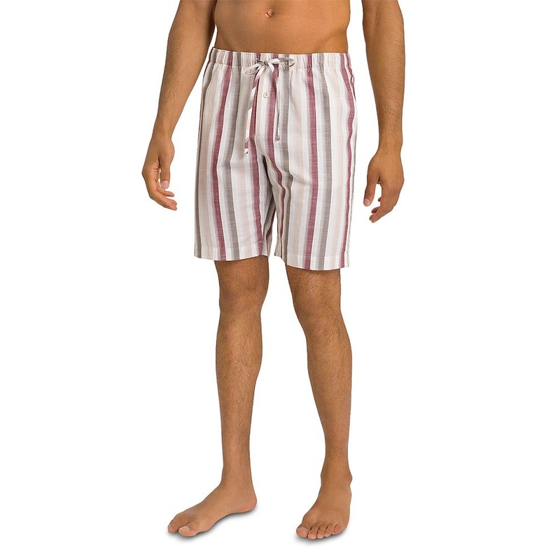 Hanro Mens Regular fit Pajamas Shorts XL Russet Beige Striped