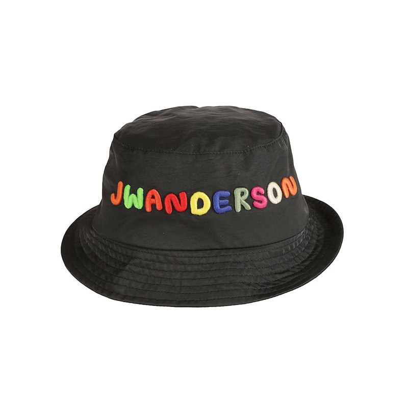JW Anderson Logo Embroidered Bucket Hat Medium / Large Black
