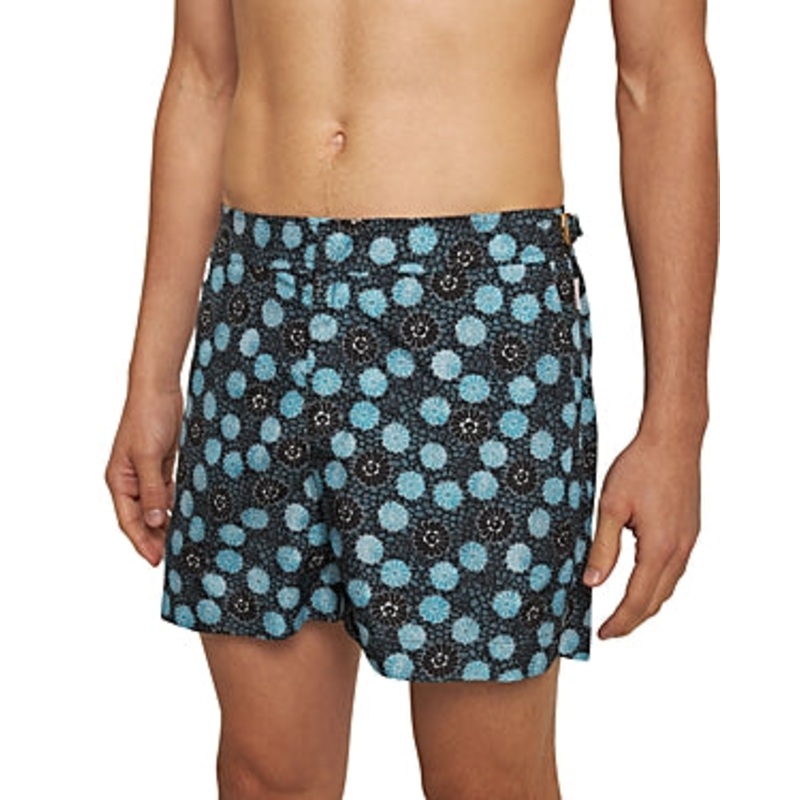 Orlebar Brown Setter Mens Daisy Printed 4.5" Swim Trunks Blue 38
