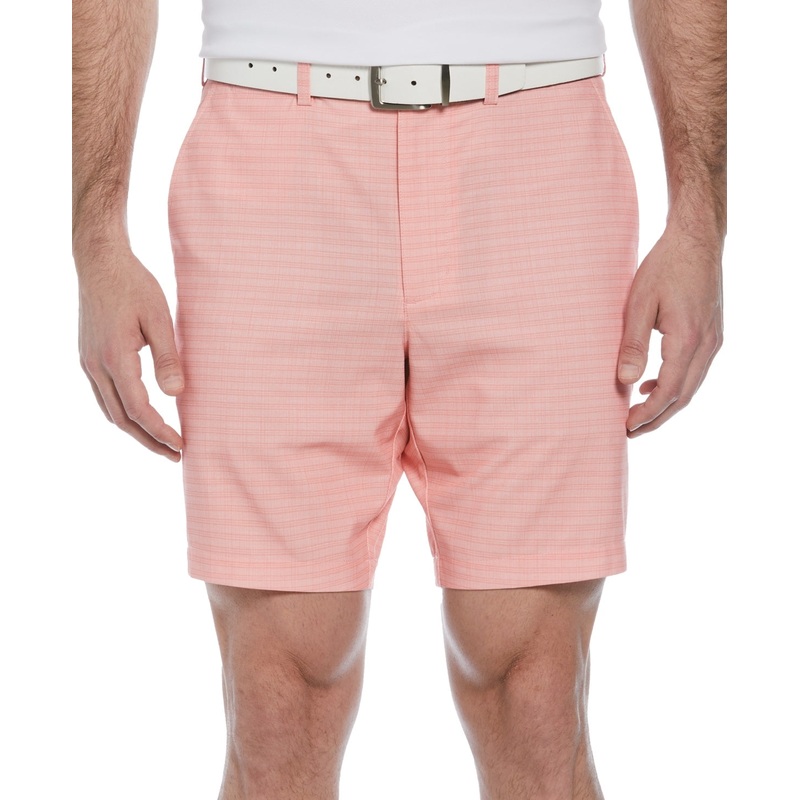 Pga Tour Mens Regular fit Golf Shorts 30 R Pink Plaid