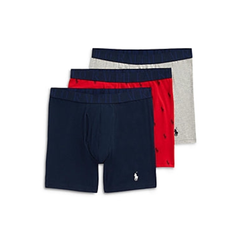 Polo Ralph Lauren Mens 3 Pack Classic fit Boxer Briefs Underwear Small Blue Red