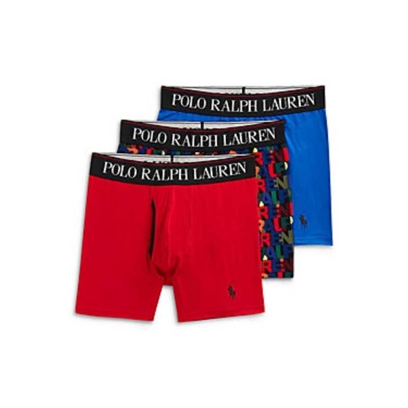 Polo Ralph Lauren Mens 3 Pack Regular fit Boxer Briefs Underwear Small Red