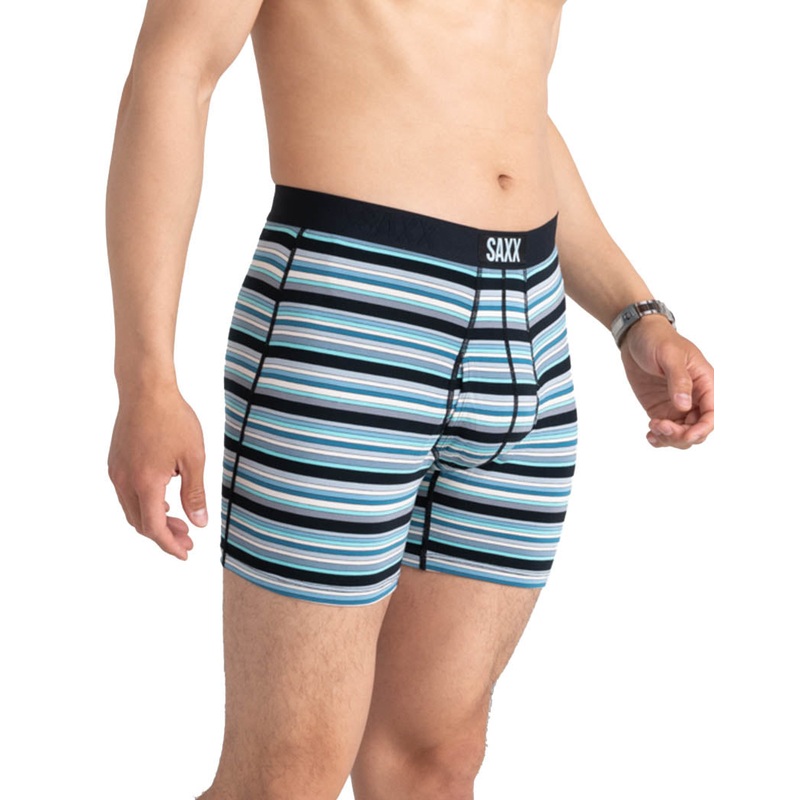 SAXX UNDERWEAR Mens Relaxed fit Boxer Briefs Underwear XL Blue Striped
