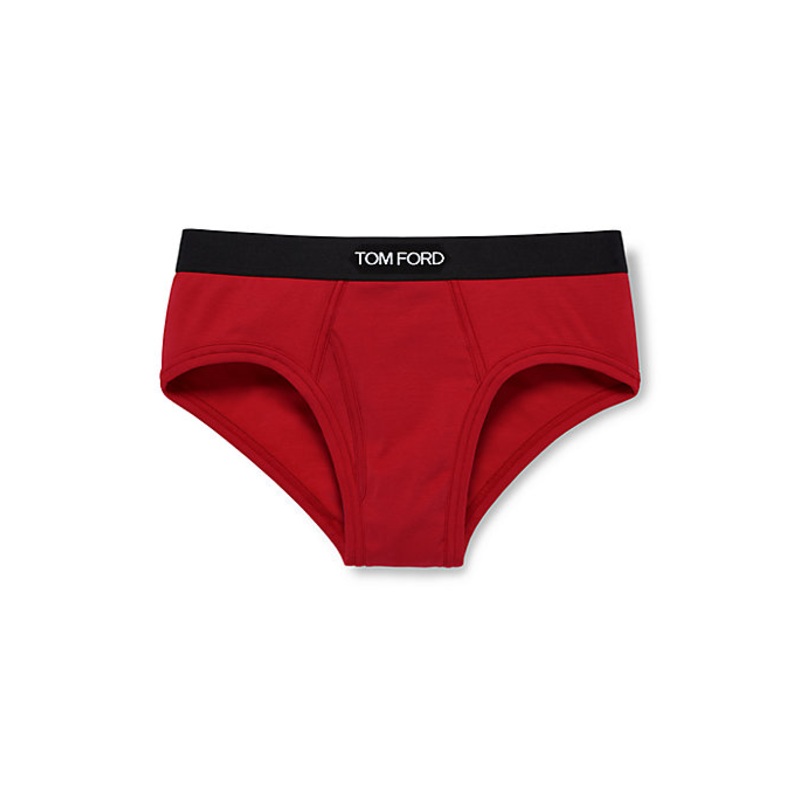 Tom Ford Mens Regular fit Briefs Underwear XL Red Solid