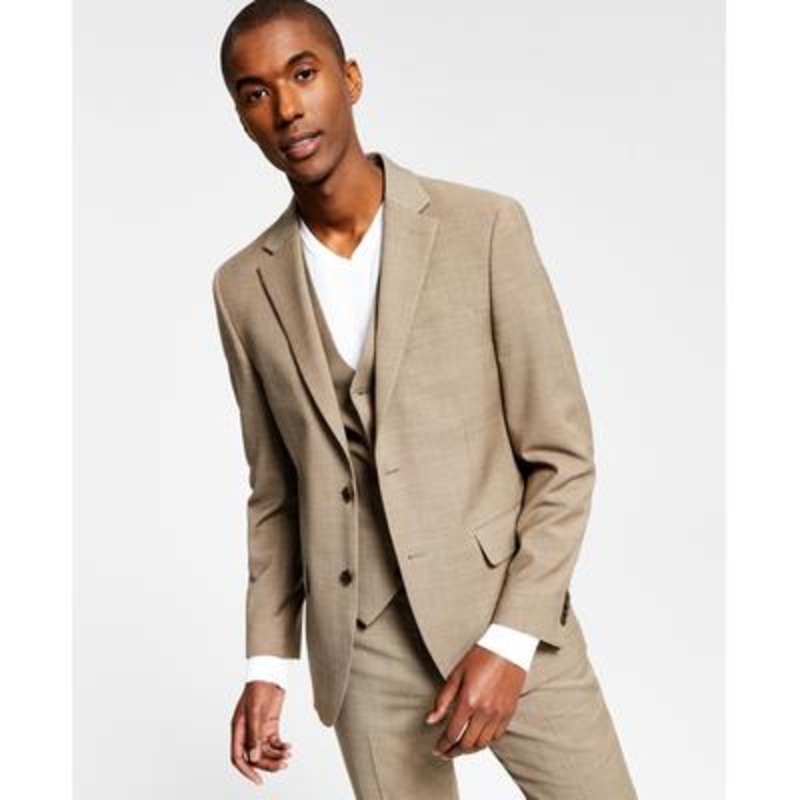 Tommy Hilfiger Mens Modern fit Suit Jacket Blazer 50 L Beige Stretch
