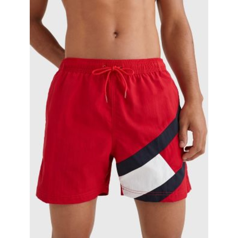 Tommy Hilfiger Mens Regular fit Trunks Swimwear Large 5 Inseam Red