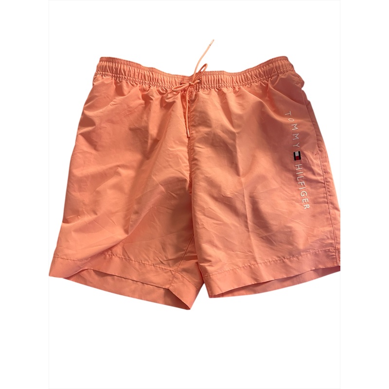 Tommy Hilfiger Mens Regular fit Trunks Swimwear Large 7 Inseam Orange Solid