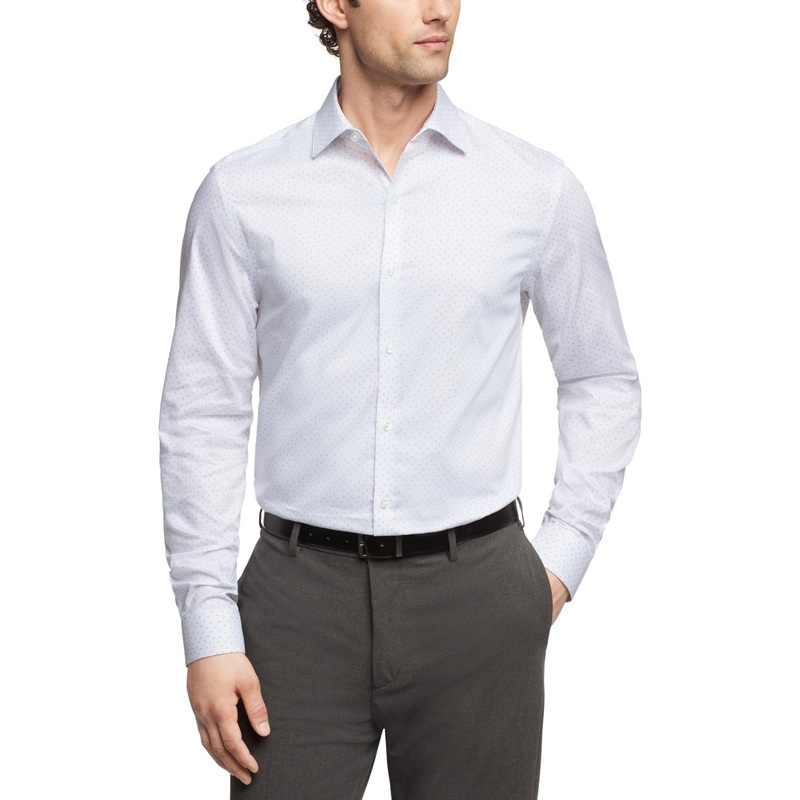 Van Heusen Men's Regular Fit Wrinkle Free Dress Shirt Pink White 15 15.5 34 35
