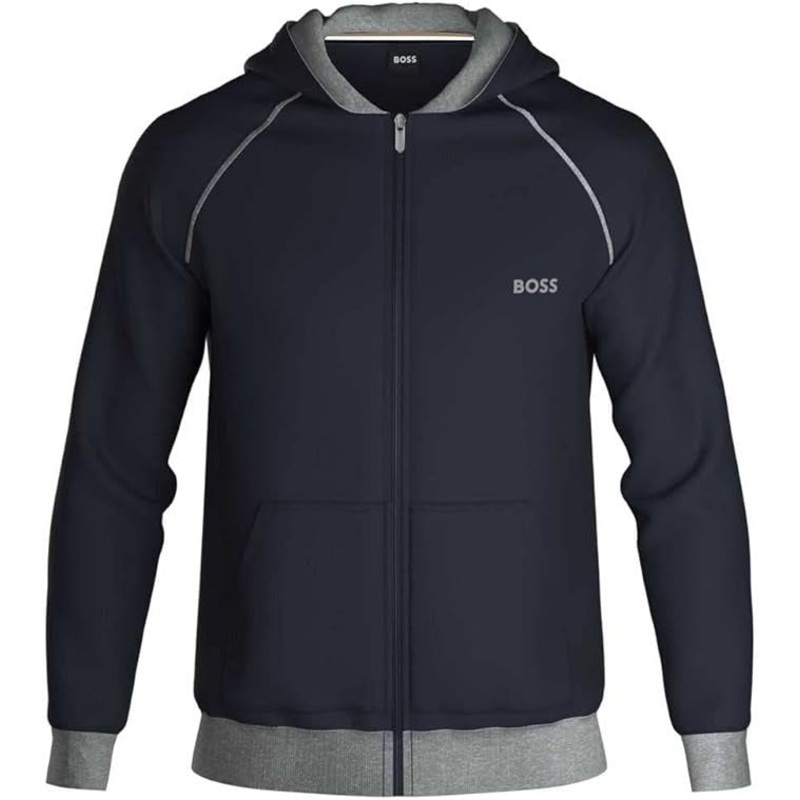 Hugo Boss Mens Regular fit Long Sleeve Hoodie Sweatshirt Large Blue Full Zip
