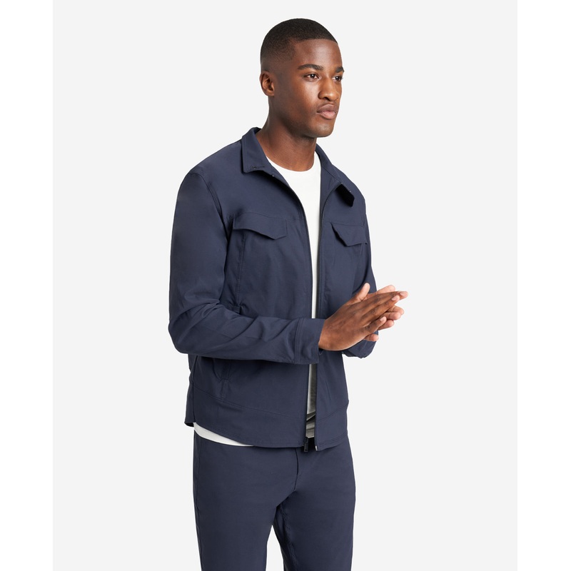 Kenneth Cole Mens Regular fit Utility Jacket Coat Small Blue Waterproof